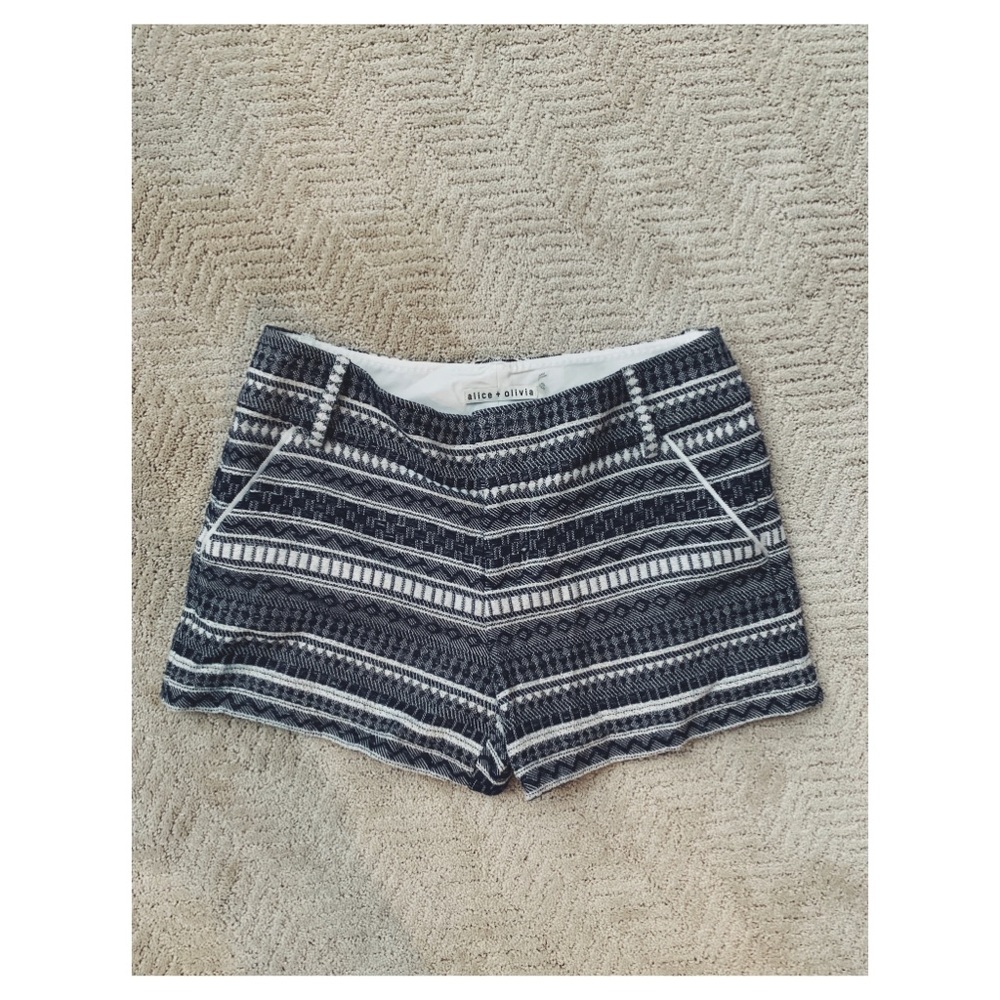 Alice + Olivia Designer Embroidered Shorts
